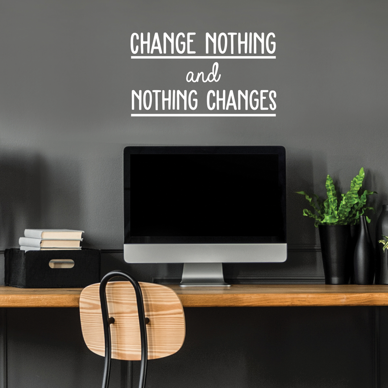 Vinyl Wall Art Decal - Change Nothing And Nothing Changes - 14.5" x 25" - Modern Inspirational Quote For Home Bedroom Living Room Office Workplace Coffee Shop Decoration Sticker 3