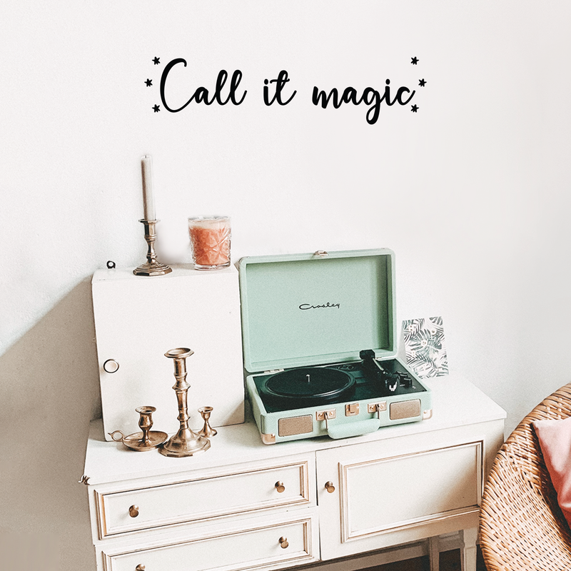 Vinyl Wall Art Decal - Call It Magic - 6" x 25" - Modern Inspirational Magical Stars Sticker Quote For Home Bedroom Living Room Kids Room Playroom Nursery Decor 2