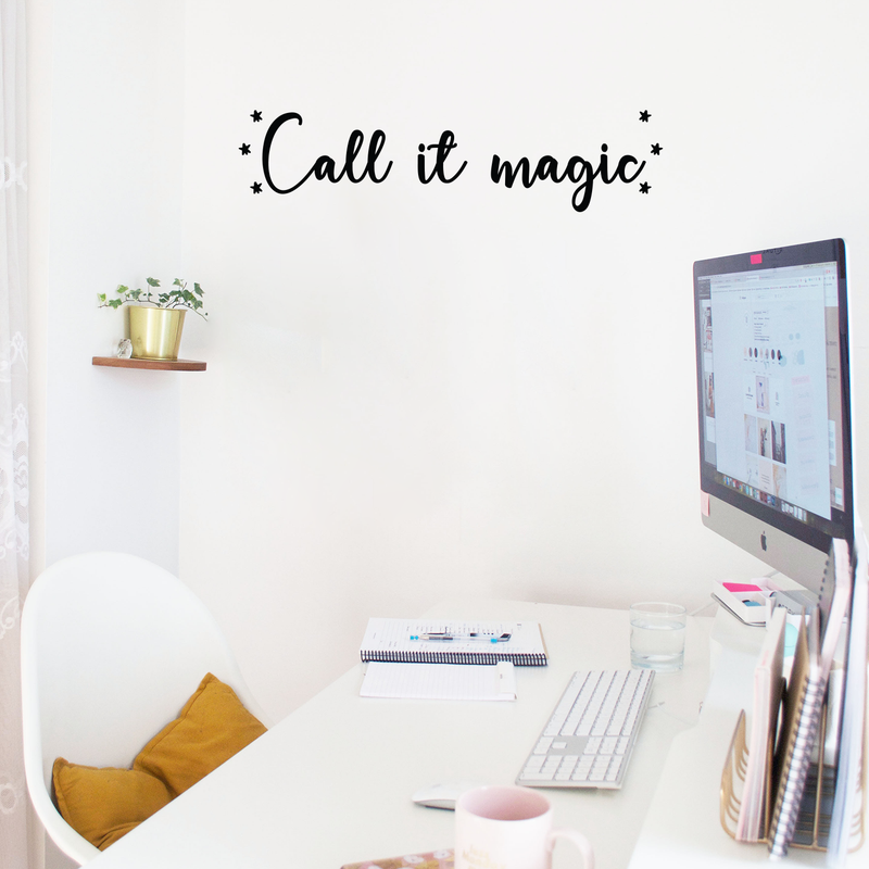 Vinyl Wall Art Decal - Call It Magic - 6" x 25" - Modern Inspirational Magical Stars Sticker Quote For Home Bedroom Living Room Kids Room Playroom Nursery Decor 3