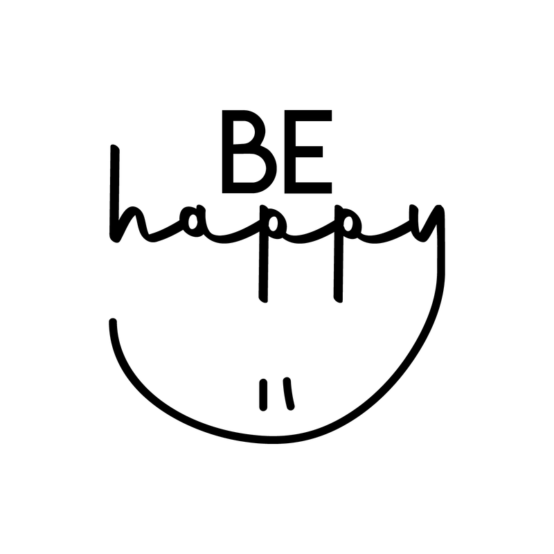 Vinyl Wall Art Decal - Be Happy - 17" x 17" - Modern Inspirational Cute Quote Positive Sticker For Home Bedroom Apartment Kids Room Playroom Work Office Decor 2