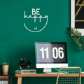 Vinyl Wall Art Decal - Be Happy - 17" x 17" - Modern Inspirational Cute Quote Positive Sticker For Home Bedroom Apartment Kids Room Playroom Work Office Decor 1