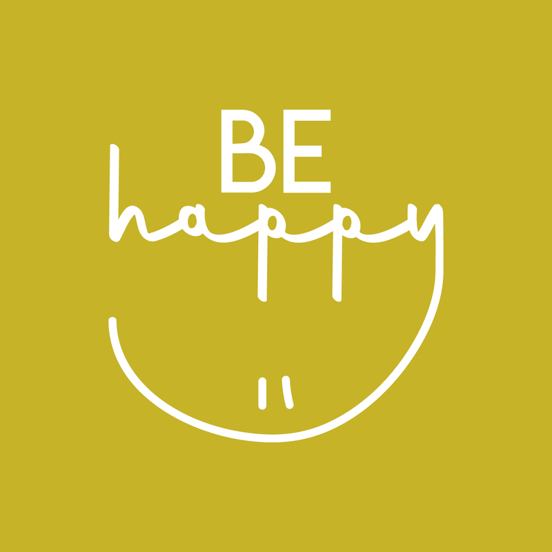 Vinyl Wall Art Decal - Be Happy - 17" x 17" - Modern Inspirational Cute Quote Positive Sticker For Home Bedroom Apartment Kids Room Playroom Work Office Decor 4