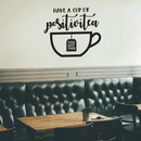 Vinyl Wall Art Decal - Have A Cup Of Positivitea - Trendy Positive Inspirational Tea Quote For Home Bedroom Living Room Kitchen Indoor Work Office Apartment Decoration 5