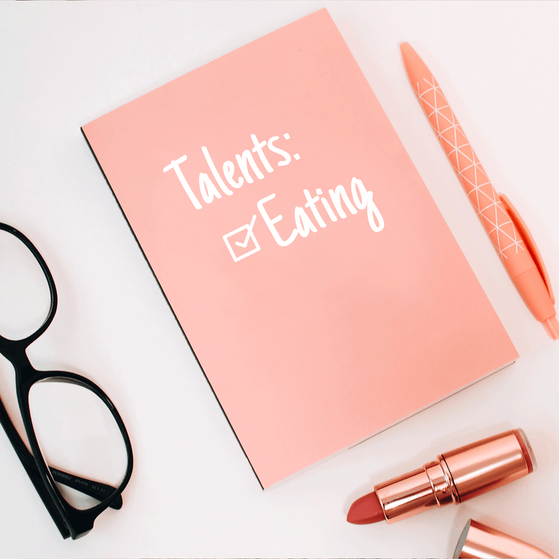 Vinyl Wall Art Decal - Talents: Eating - 3.5" x 4" - Trendy Sarcastic Humorous Quote Checklist Sticker For Notebook Diary Tablet Cover School Book Decoration 1