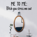 Vinyl Wall Art Decal - Me To Me: B!tch You Stress Me Out - 17" x 27" - Modern Humorous Quote Sticker For Home Bedroom Closet Living Room Bathroom Apartment Work office Decor 3