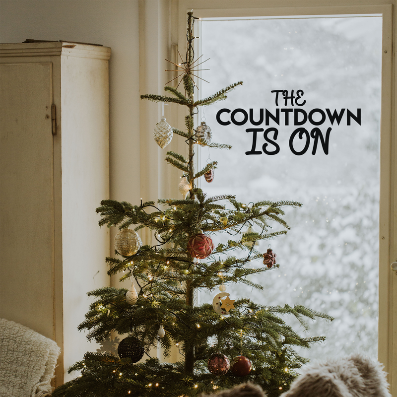 Vinyl Wall Art Decal - The Countdown Is On - 10" x 22" - Modern Christmas Sticker Quote For Home Living Room Store Coffee Shop Office Holiday Season Decor 3