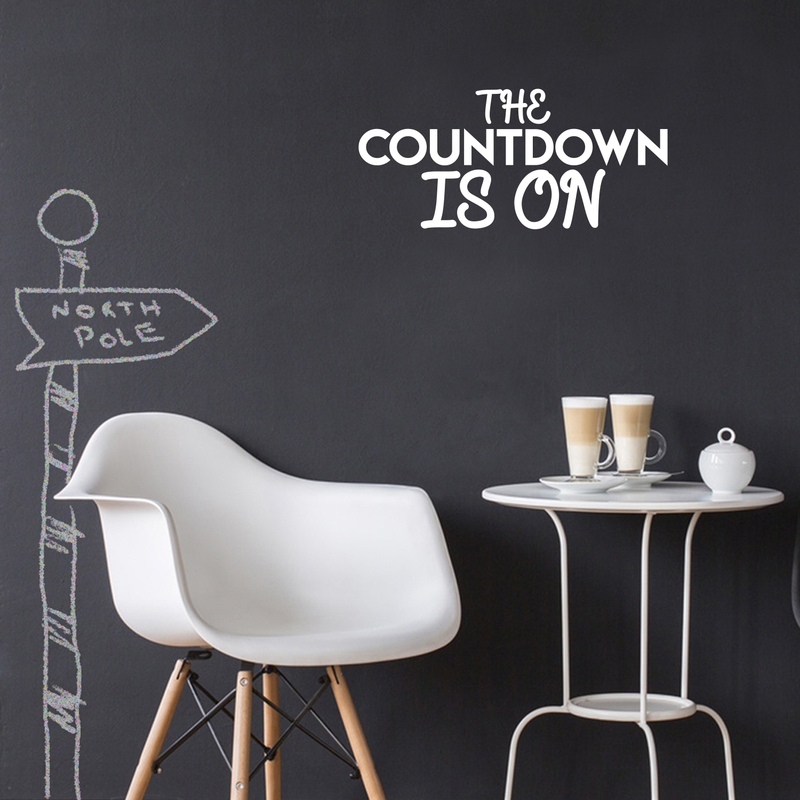 Vinyl Wall Art Decal - The Countdown Is On - 10" x 22" - Modern Christmas Sticker Quote For Home Living Room Store Coffee Shop Office Holiday Season Decor 3