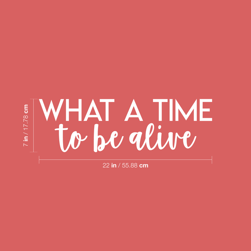 Vinyl Wall Art Decal - What A Time To Be Alive - 7" x 22" - Modern Inspirational Life Quote Positive Sticker For Home Bedroom Closet Living Room Work Office Coffee Shop Decor 3