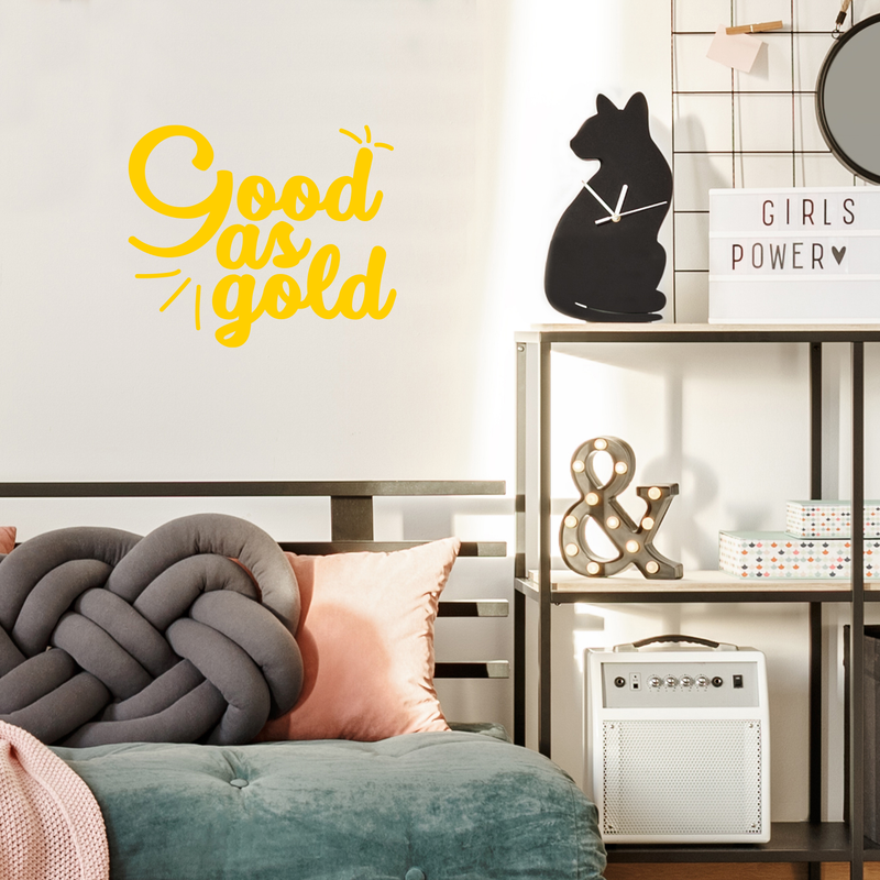 Vinyl Wall Art Decal - Good as Gold - 17" x 20.5" - Trendy Inspirational Funny Quote Sticker For Home Bedroom Living Room Apartment Work Office Decoration 5