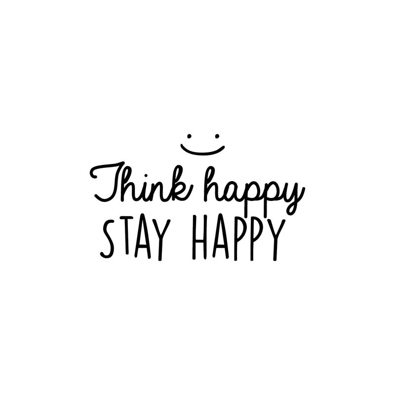 Vinyl Wall Art Decal - Think Happy Stay Happy - 14.5" x 25" - Modern Inspirational Sticker Quote For Home Bedroom Living Room Kids Room Playroom Classroom Office Decor 4