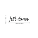 Vinyl Wall Art Decal - Let's Dance - 7. Modern Motivational Sticker Quote For Home Closet Living Room Ballet Studio Birthday Party Decorations 4