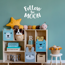 Vinyl Wall Art Decal - Follow The Moon - 16.5" x 22" - Trendy Inspirational Sticker Quote For Home Bedroom Living Room Kids Room Nursery School Office Decor 3
