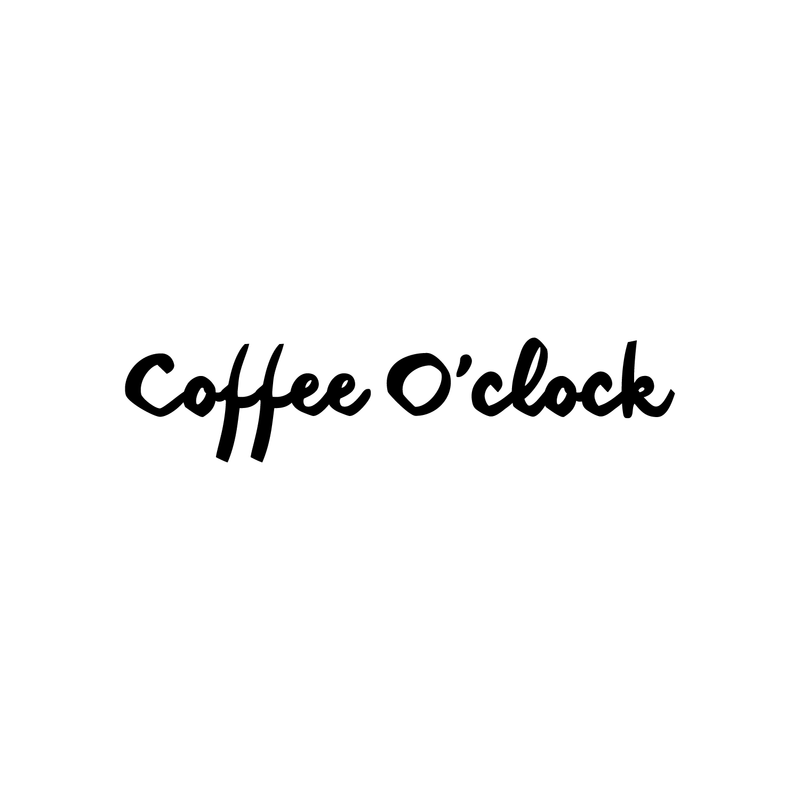 Vinyl Wall Art Decal - Coffee O Clock - 5" x 22" - Trendy Sticker Quote For Home Bedroom Living Room Dinning Room Kitchen Coffee Shop Cafe Office Decor 5