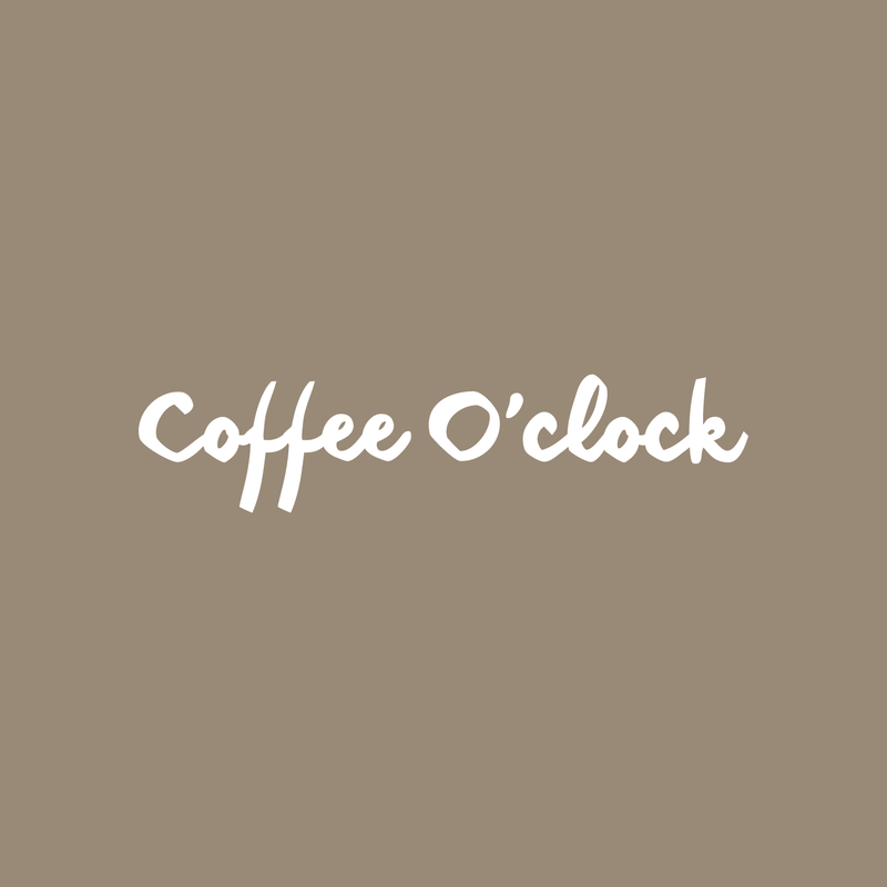 Vinyl Wall Art Decal - Coffee O Clock - 5" x 22" - Trendy Sticker Quote For Home Bedroom Living Room Dinning Room Kitchen Coffee Shop Cafe Office Decor 5