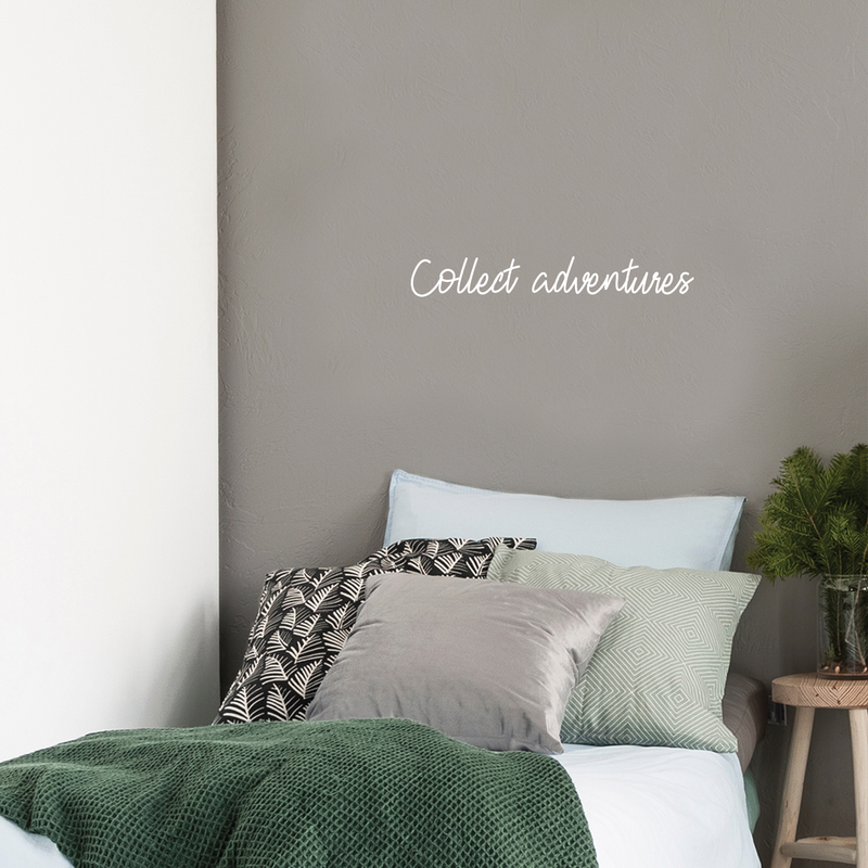 Vinyl Wall Art Decal - Collect Adventures - 3.5" x 25" - Modern Motivational Quote Positive Sticker For Home Bedroom Closet Living Room Coffee Shop Work Office Decor 3