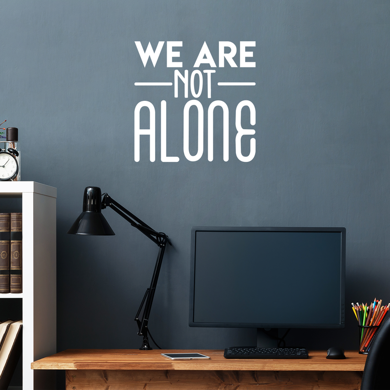 Vinyl Wall Art Decal - We Are Not Alone - 17" x 17" - Modern Inspirational Science Quote Sticker For Home Bedroom Living Room Coffee Shop Work Office Decor 1