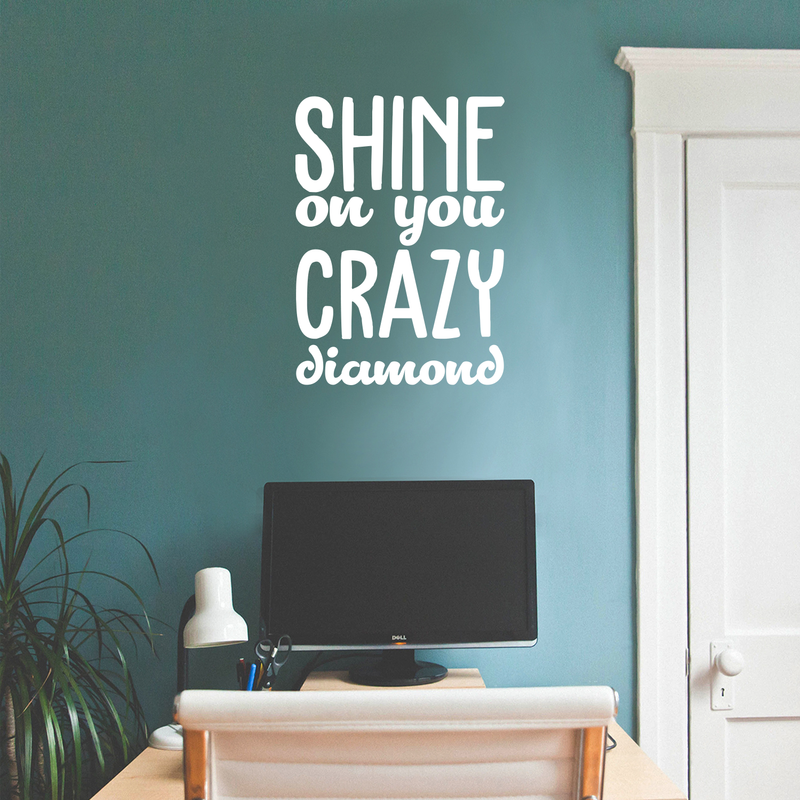 Vinyl Wall Art Decal - Shine On You Crazy Diamond - 23.5" x 17" - Modern Inspirational Quote Sticker For Home Kids Bedroom Living Room Playroom Work Office Decor 4