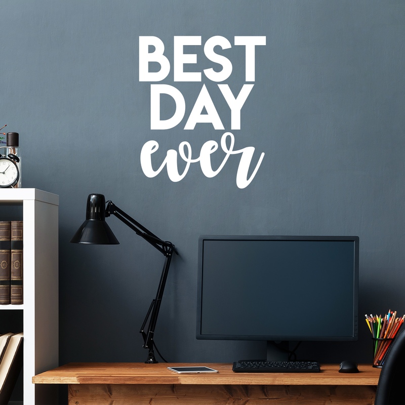 Vinyl Wall Art Decal - Best Day Ever - 20.5" x 17" - Trendy Motivational Quote Sticker For Home Bedroom Entryway Kids Room Playroom School Classroom Coffee Shop Work Office Decor 1