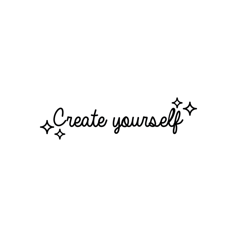 Vinyl Wall Art Decal - Create Yourself - 6.5" x 25" - Modern Motivational Quote Positive Sticker For Home Office Bedroom Living Room School Classroom Coffee Shop Decor 3