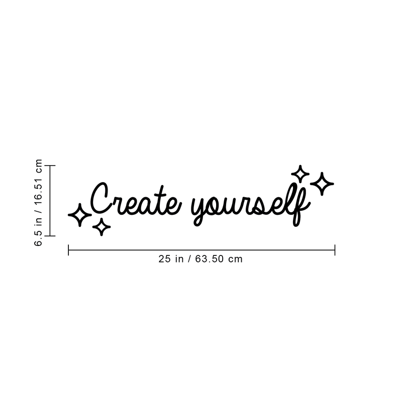 Vinyl Wall Art Decal - Create Yourself - 6.5" x 25" - Modern Motivational Quote Positive Sticker For Home Office Bedroom Living Room School Classroom Coffee Shop Decor 4