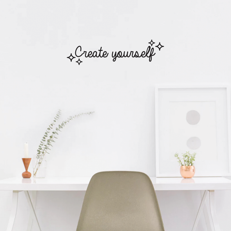 Vinyl Wall Art Decal - Create Yourself - 6.5" x 25" - Modern Motivational Quote Positive Sticker For Home Office Bedroom Living Room School Classroom Coffee Shop Decor 5