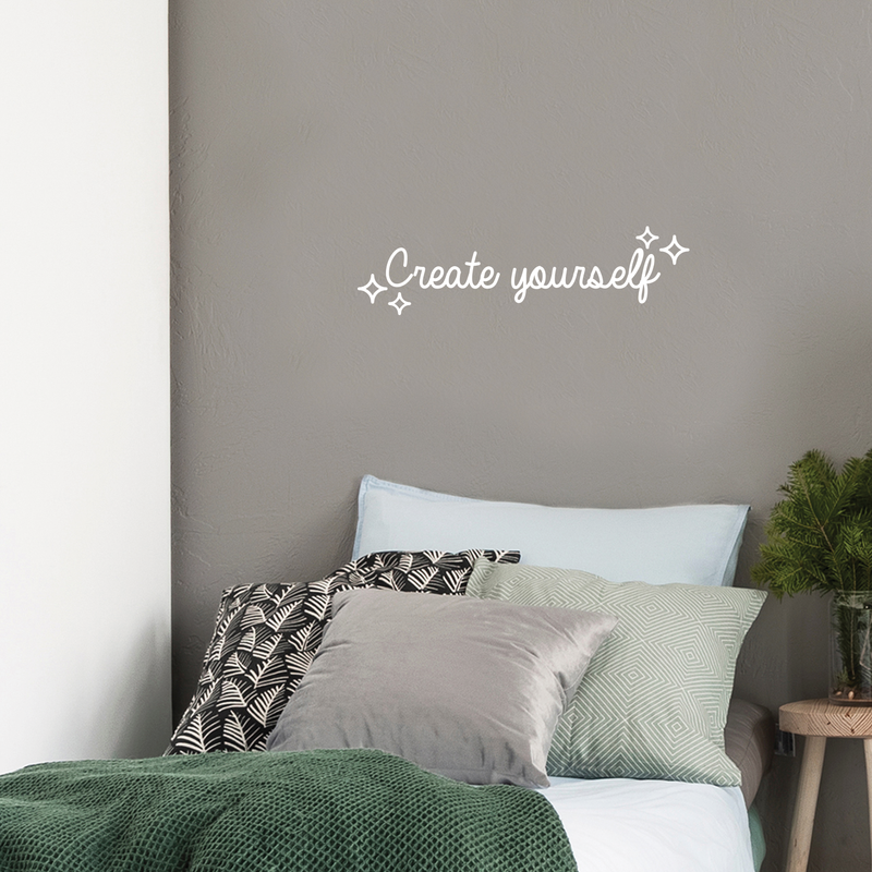 Vinyl Wall Art Decal - Create Yourself - 6.5" x 25" - Modern Motivational Quote Positive Sticker For Home Office Bedroom Living Room School Classroom Coffee Shop Decor 2