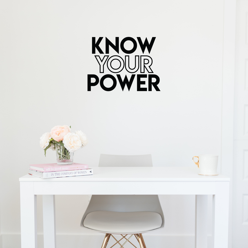 Vinyl Wall Art Decal - Know Your Power - 16.5" x 22" - Modern Inspirational Quote Sticker For Home Bedroom Kids Room Playroom Work Office Coffee Shop Decor 2