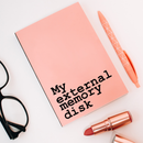 Vinyl Wall Art Decal - My External Memory Disk - 3.- Modern Funny Humorous Quote Sticker For Notebook Agenda Diary Journal Laptop Decoration 2