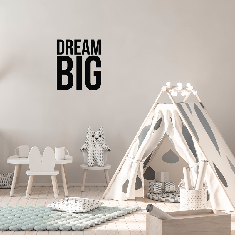 Vinyl Wall Art Decal - Dream Big - 19.5" x 17" - Modern Inspirational Quote Sticker For Home Office Bedroom Kids Room Playroom School Classroom Coffee Shop Decor 2