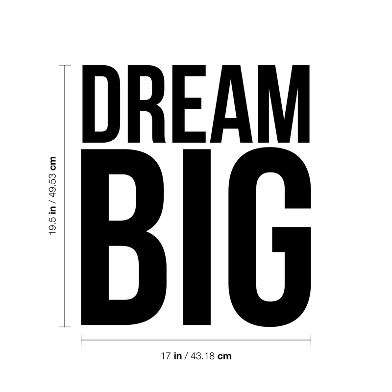 Vinyl Wall Art Decal - Dream Big - 19. Modern Inspirational Quote Sticker For Home Office Bedroom Kids Room Playroom School Classroom Coffee Shop Decor 4