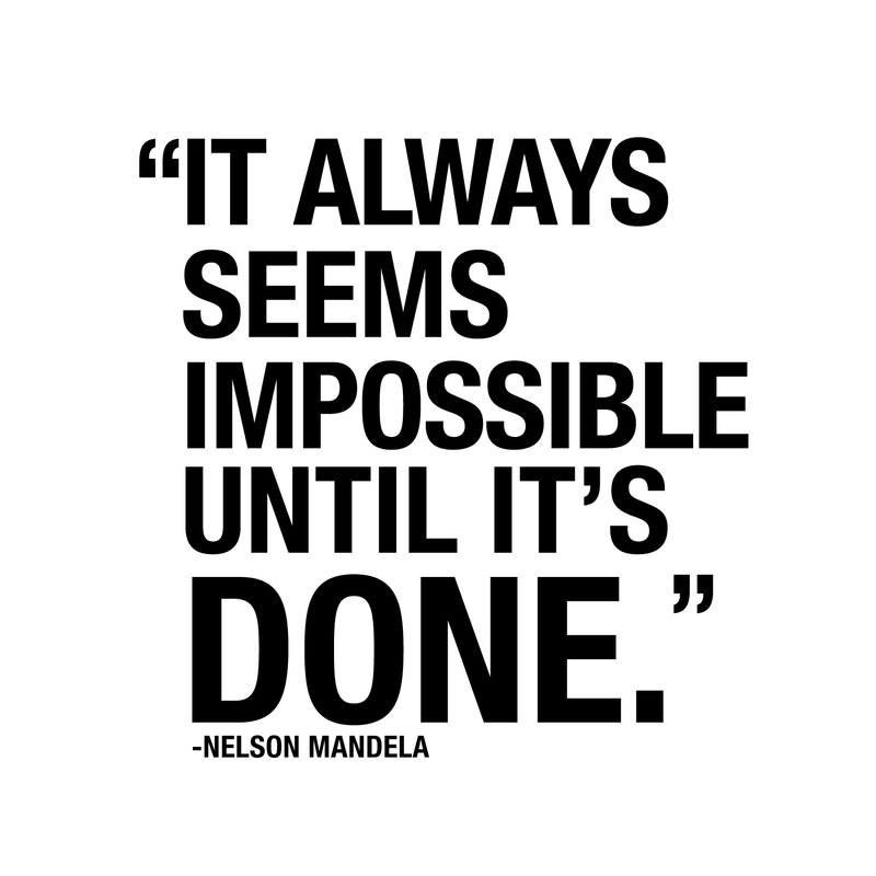 Vinyl Wall Art Decal - It Always Seems Impossible Until It's Done - 22.5" x 22" - Modern Inspirational Quote Sticker For Home Office Bedroom Closet School Classroom Coffee Shop Decor 1
