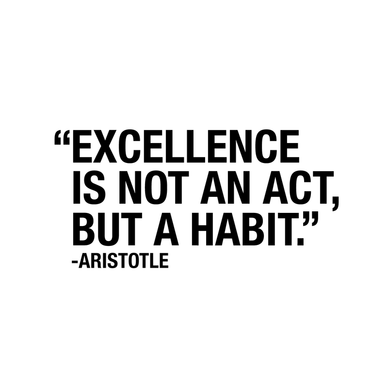 Vinyl Wall Art Decal - Excellence Is Not An Act; But A Habit - 11" x 22" - Modern Inspirational Aristotle Quote Sticker For Home Bedroom Living Room Classroom Office Workplace Decor 2