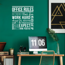 Vinyl Wall Art Decal - Office Rules Give Your Best Work Hard Never Give Up Think Positive - Modern Motivational Quote For Home Office Workplace School Decoration Sticker 2