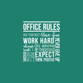 Vinyl Wall Art Decal - Office Rules Give Your Best Work Hard Never Give Up Think Positive - 40" x 36.5" - Modern Motivational Quote For Home Office Workplace School Decoration Sticker 1