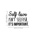 Vinyl Wall Art Decal - Self Love Isn't Selfish; It's Important. - 16" x 22.5" - Modern Inspirational Self Esteem Quote Sticker For Home Office Bedroom Closet Teen Room Apartment Decor 5
