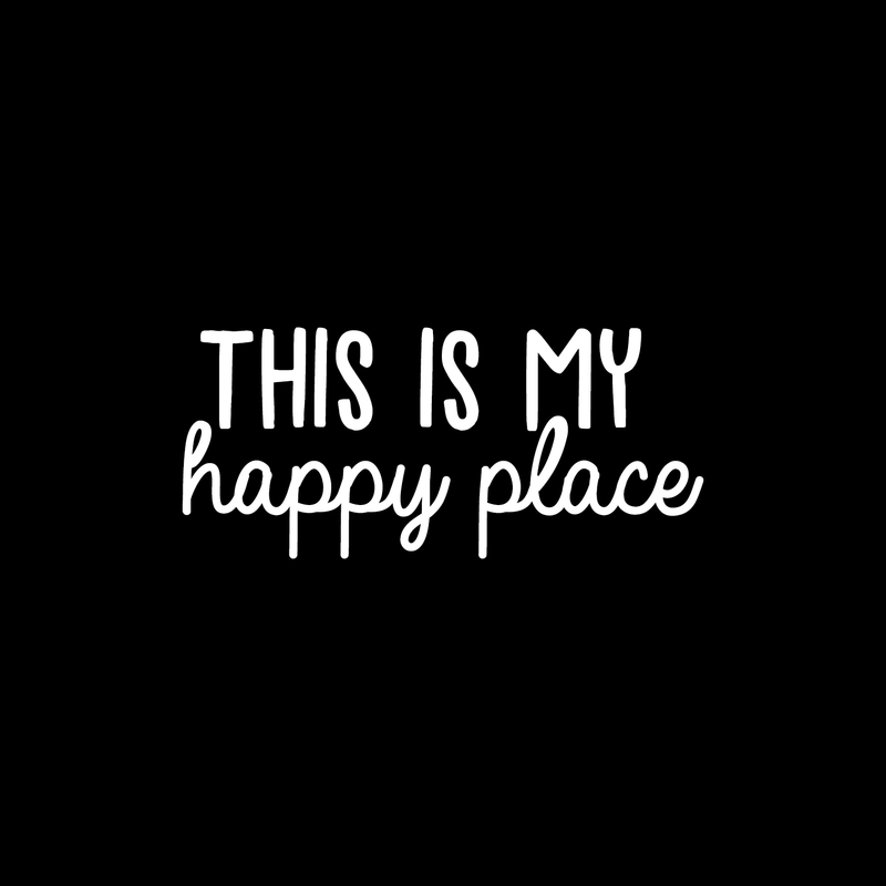 Vinyl Wall Art Decal - This Is My Happy Place - 10" x 22.5" - Modern Inspirational Quote Sticker For Home Apartment Office Workplace Bedroom Living Room Decor 1