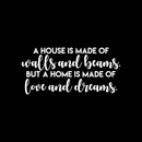 Vinyl Wall Art Decal -  A Home Is Made Of Love And Dreams - 19" x 40" - Modern Inspirational Positive Quote Sticker For Home Bedroom Living Room Decor 1