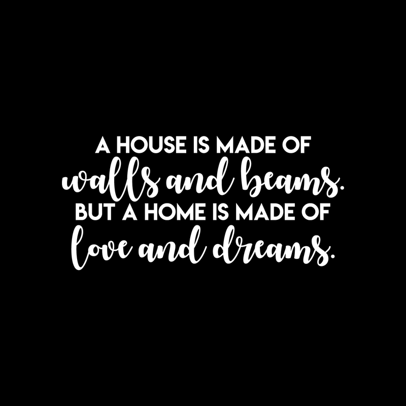 Vinyl Wall Art Decal -  A Home Is Made Of Love And Dreams - 19" x 40" - Modern Inspirational Positive Quote Sticker For Home Bedroom Living Room Decor 1