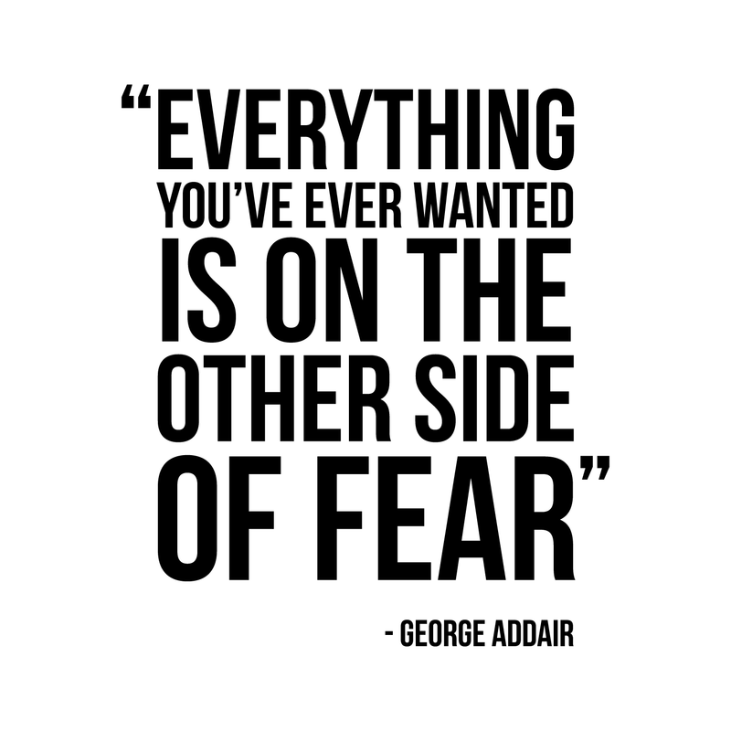 Vinyl Wall Art Decal - Everything You've Ever Wanted Is On The Other Side Of Fear - Modern Motivational Quote Sticker For Home Bedroom Gym Coffee Shop Work Office Decor 1