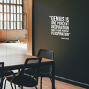Vinyl Wall Art Decal - Genius Is One Percent Inspiration Ninety Nine Percent Perspiration - 22" x 22" - Trendy Inspirational Philosophy Quote Sticker For Bedroom Art Room Classroom Decor 3