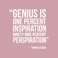 Vinyl Wall Art Decal - Genius Is One Percent Inspiration Ninety Nine Percent Perspiration - 22" x 22" - Trendy Inspirational Philosophy Quote Sticker For Bedroom Art Room Classroom Decor 1
