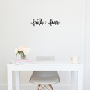 Vinyl Wall Art Decal - Faith Over Fear - 6" x 22" - Modern Motivational Positive Quote Sticker For Bedroom Living Room  Home Office Classroom Work Decor 2