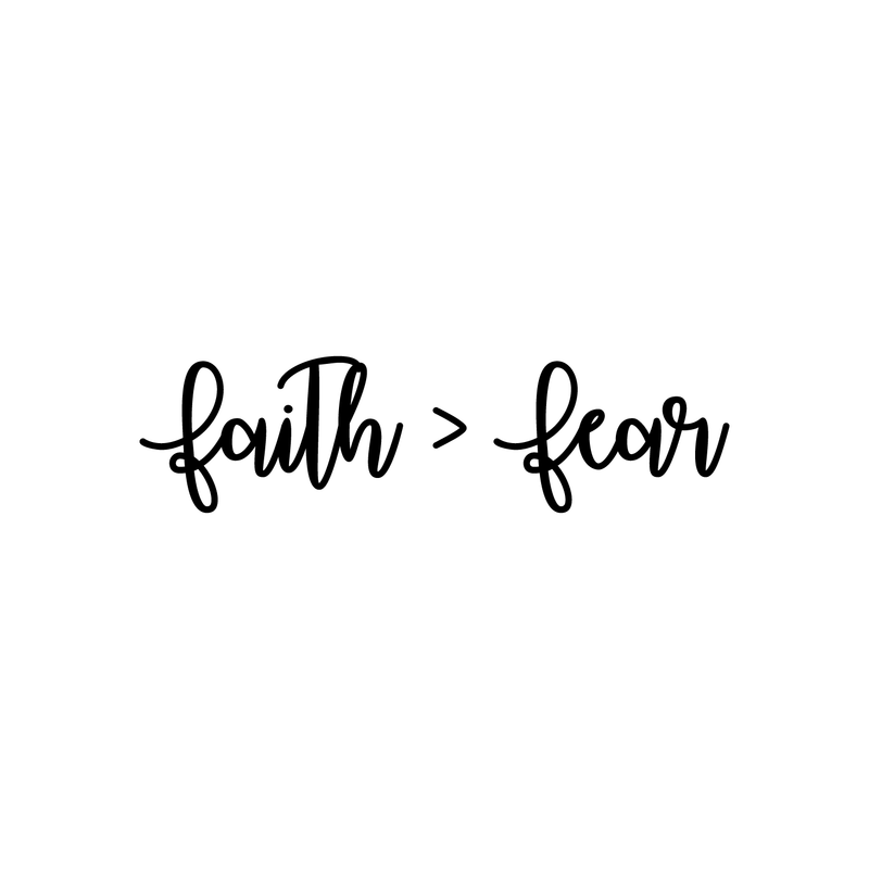 Vinyl Wall Art Decal - Faith Over Fear - 6" x 22" - Modern Motivational Positive Quote Sticker For Bedroom Living Room  Home Office Classroom Work Decor 1
