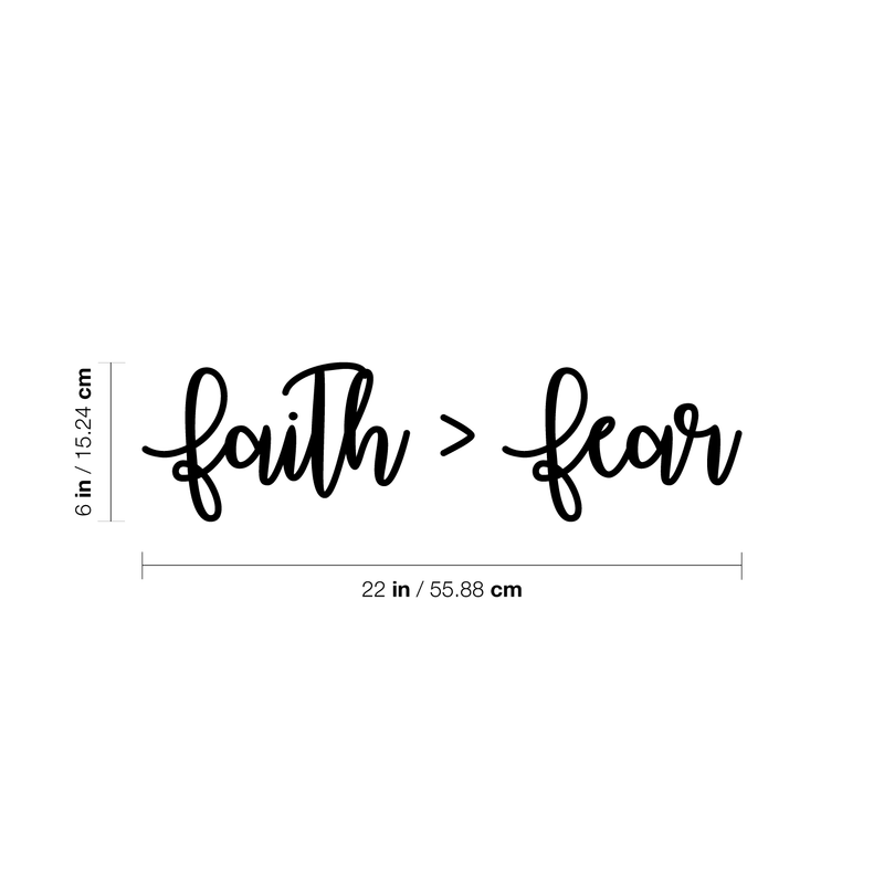 Vinyl Wall Art Decal - Faith Over Fear - 6" x 22" - Modern Motivational Positive Quote Sticker For Bedroom Living Room  Home Office Classroom Work Decor 4