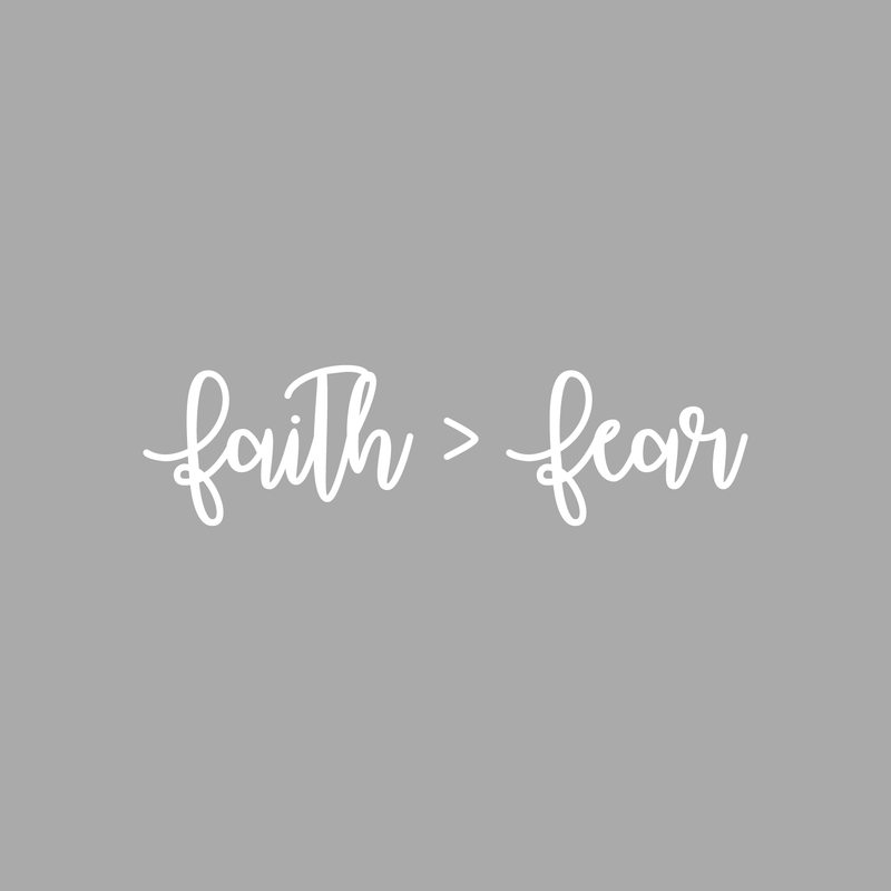 Vinyl Wall Art Decal - Faith Over Fear - 6" x 22" - Modern Motivational Positive Quote Sticker For Bedroom Living Room  Home Office Classroom Work Decor 1