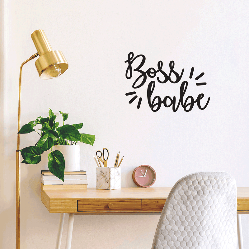 Vinyl Wall Art Decal - Boss Babe - 10.5" x 15" - Modern Inspirational Sassy Quote Sticker For Woman Girl Bedroom Living Room Apartment Home Work Office Decor 3