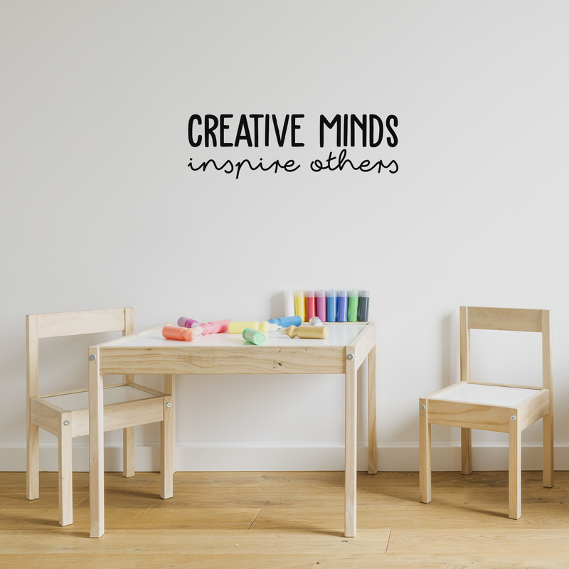 Vinyl Wall Art Decal - Creative Minds Inspire Others - 10" x 32" - Modern Inspirational Quote Sticker For Home Bedroom Kids Room Playroom School Classroom Work Office Decor 2