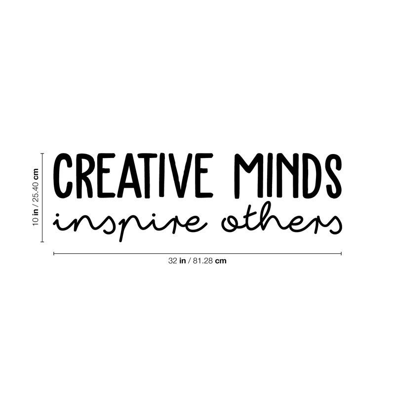 Vinyl Wall Art Decal - Creative Minds Inspire Others - 10" x 32" - Modern Inspirational Quote Sticker For Home Bedroom Kids Room Playroom School Classroom Work Office Decor 4