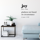 Vinyl Wall Art Decal - Joy Gladness Not Based on Circumstance 1 Peter 1:8-9 - 22" x 25" - Modern Inspirational Religious Bible Verse Quote For Home Bedroom Office Church Decoration Sticker 3