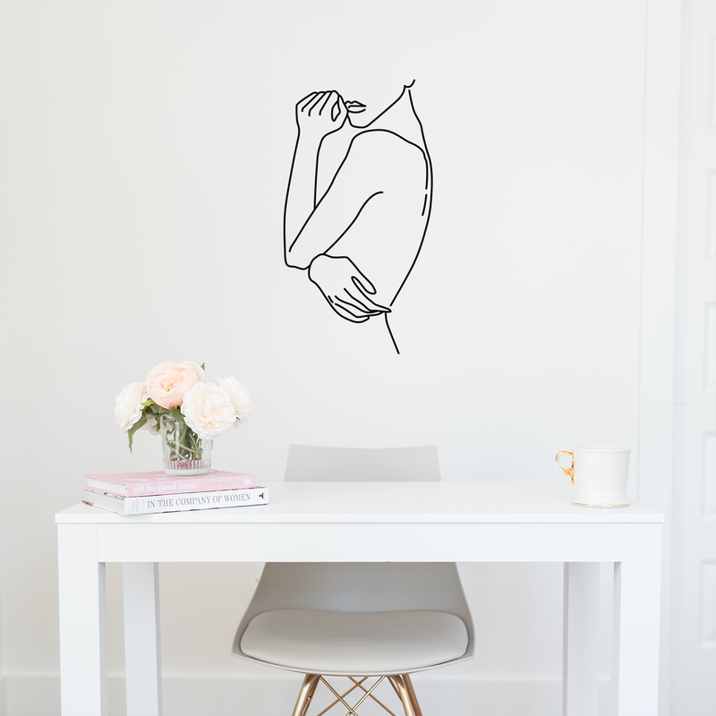 Vinyl Wall Art Decal - Woman Silhouette - 31" x 17" - Modern Feminine Body Shape Sticker For Women Girls Bedroom Home Office Closet Living Room Apartment Store Decor 2